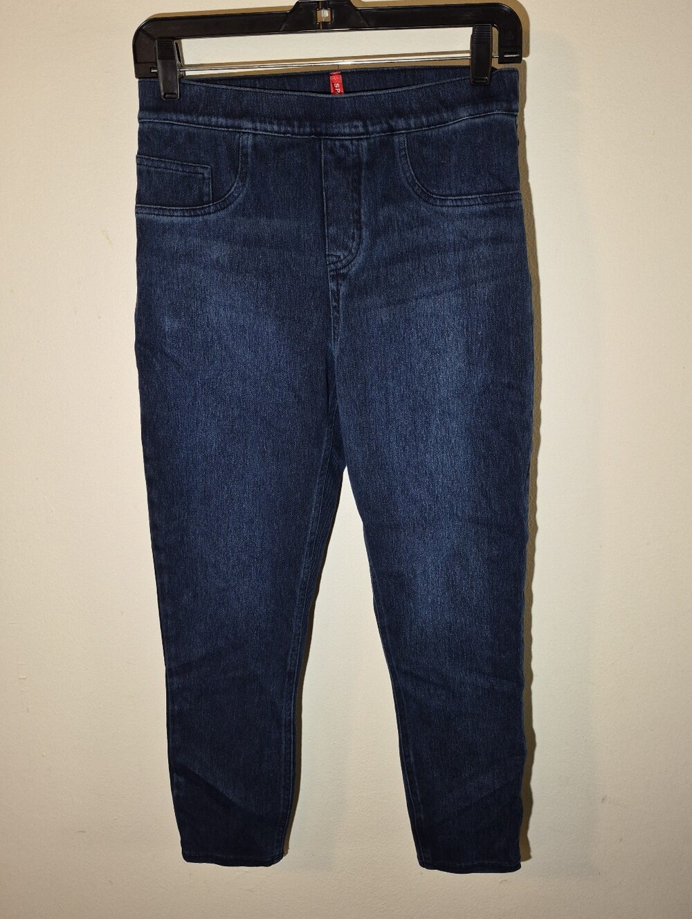 S)Spanx Women's Jean-ish Ankle Leggings Dark Wash Pull On Denim